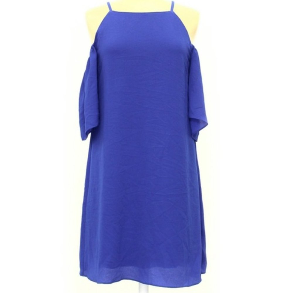 NWT Naked Zibra Blue Off the Shoulder Ruffle Dress